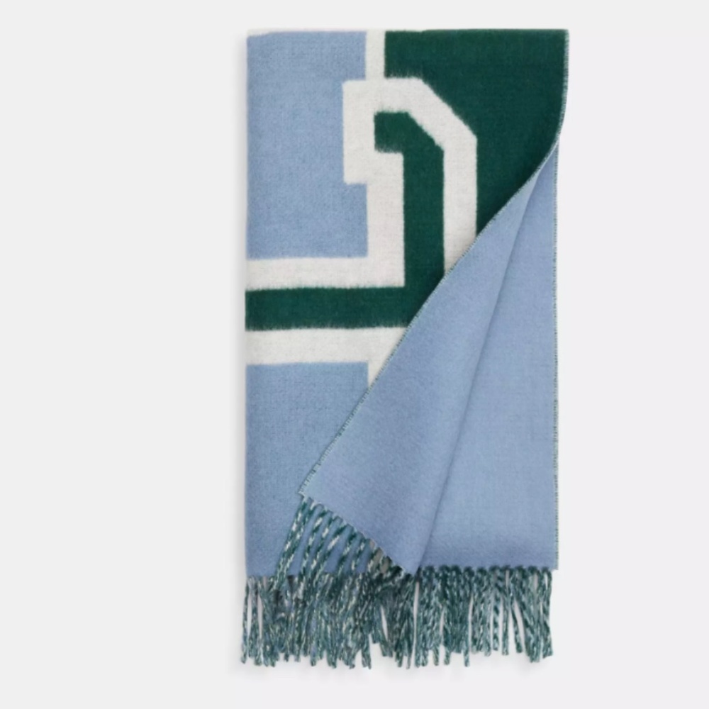 Authentic Reversible Colorblock Varsity Print Oversized Muffler - Picture 4 of 4